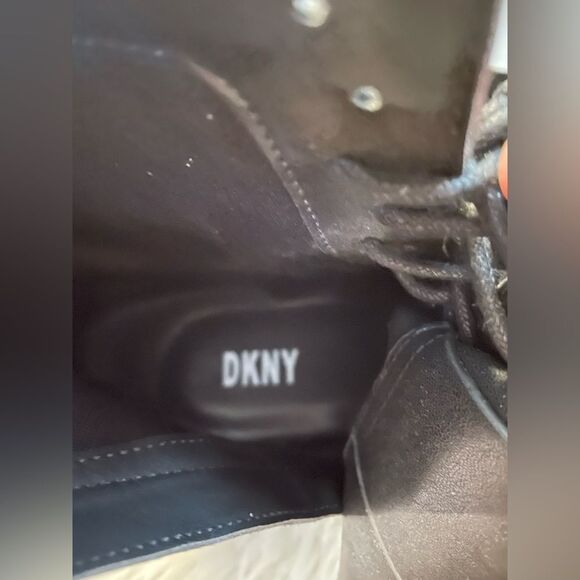 DKNY ITA Strappy Everyday Booties Black Combat Boot Silver Hardware 7.5 - Picture 11 of 11
